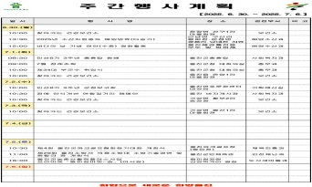 울진군 주간행사계획표 (2025.6.30 ~ 2025.7.6)
