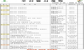 울진군 주간행사계획표 (2025.9.22 ~ 2025.9.28)