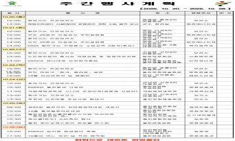 울진군 주간행사계획표 (2025.10.20 ~ 2025.10.26)