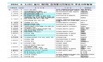 제9회 전국동시지방선거 주요일정 확정