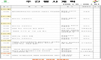 울진군 주간행사계획표 (2026. 4. 20.~2026. 4. 26.)